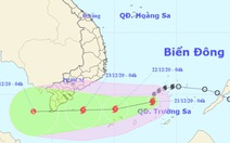 Tâm bão số 14 cách Huyền Trân 280km, biển phía Nam sóng 5m - 8m