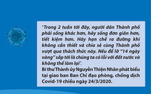 TP.HCM ban bố 12 việc cần làm ngay trong '14 ngày vàng' chống dịch COVID-19