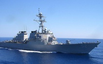 Tàu khu trục tên lửa dẫn đường USS Barry của Mỹ đi qua eo biển Đài Loan