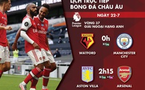 Lịch trực tiếp vòng 32 Giải ngoại hạng Anh: Arsenal, Man City ra sân