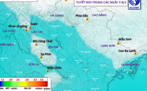 Có thể có mưa tuyết trên các đỉnh núi ở Lào Cai và Lai Châu