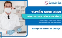 Cao Đẳng Sài Gòn Gia Định thông báo tuyển sinh 2021