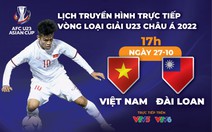 Lịch trực tiếp U23 Việt Nam gặp U23 Đài Loan ở vòng loại U23 châu Á 2022