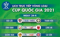 Lịch trực tiếp vòng loại Cúp quốc gia 2021: Thanh Hóa, Sài Gòn, Hải Phòng gặp các đội hạng nhất