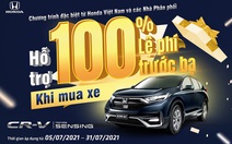 Hỗ trợ 100% lệ phí trước bạ khi mua Honda CR-V