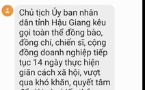 VinaPhone ở Hậu Giang gây hiểu nhầm khi nhắn ‘tiếp tục 14 ngày thực hiện giãn cách xã hội’