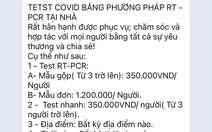 Xưng là nhân viên bệnh viện đến tận nhà xét nghiệm, thu phí 350.000-1,2 triệu đồng