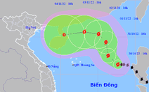 Tâm bão số 7 trên vùng biển phía đông khu vực Bắc Biển Đông