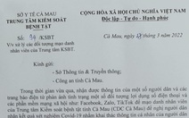 Mạo danh CDC Cà Mau để lấy thông tin cá nhân của người dân