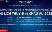 Gặp gỡ tri ân khách hàng tại chương trình ‘Du lịch Thụy Sĩ và châu Âu 2022’