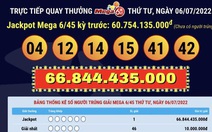 Một chủ thuê bao điện thoại trúng số Vietlott gần 67 tỉ đồng