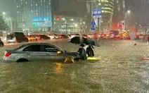 Xe sang và siêu xe 'đắp chiếu' kỷ lục sau trận lụt tại khu nhà giàu Gangnam ở Seoul