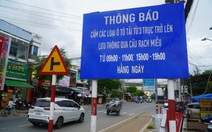 Ngày đầu cấm xe tải 3 trục qua cầu Rạch Miễu, giao thông thông thoáng