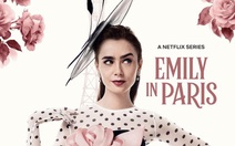 Lily Collins mặc thiết kế 18 triệu đồng của Đỗ Mạnh Cường trên poster phim Emily in Paris