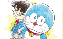 Tác giả Conan vẽ tranh mừng Doraemon 55 tuổi