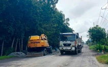 Đoạn quốc lộ 61 dài 10km ở An Giang được giặm vá tạm thời