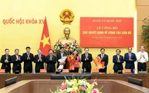 Chủ tịch Quốc hội Trần Thanh Mẫn chủ trì công bố các quyết định về công tác cán bộ