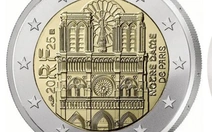 Pháp in hình Nhà thờ Đức Bà Paris lên đồng xu 2 euro mới