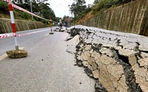 Quốc lộ 24 đoạn qua Măng Đen nứt, sụt lún, mặt đường vênh cả mét