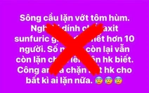 'Vỡ đập Đồng Cam', '10 người chết vì dính axit khi lặn vớt tôm hùm' là tin giả