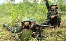 Xem bộ đội hành quân, diễn tập đánh địch đổ bộ đường không