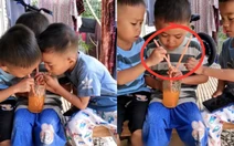 Hai bé trai nổi quạu vì bị bạn troll