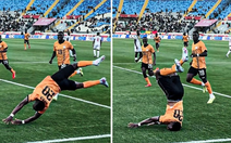 Patson Daka suýt gãy cổ vì pha ăn mừng ‘lỗi’ tại AFCON 2025