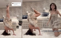 HLV yoga mặc váy ngắn trồng cây chuối, vì sao thế?