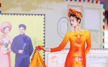 Ý Nhi đọ dáng với Minh Kiên tại Lễ hội Áo dài TP.HCM 2025