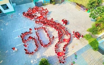 345 trẻ là con công nhân PouYuen xếp hình bản đồ Việt Nam mừng lễ 30-4