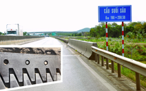Hết bong tróc mặt đường, đến lượt khe co giãn cầu cao tốc Vĩnh Hảo - Phan Thiết hư