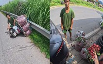 Cứu bồ chở giúp 180kg vải của người đàn ông bị hỏng xe giữa trưa nắng