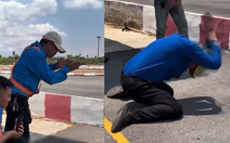 Thầy dạy lái xe cạn lời với thí sinh vượt đèn đỏ trong bài sát hạch