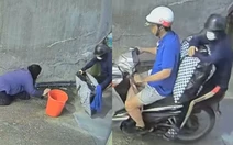 Camera an ninh lật tẩy người đàn ông lê lết ăn xin bất ngờ đứng dậy chạy xe máy