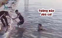 Thanh niên đi câu cá không biết bơi suýt bị đuối nước