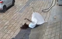 Cô gái ngã lộn nhào vì mải mê 'sống ảo'
