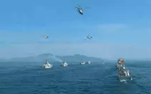 Lần đầu diễu binh trên biển: Tàu ngầm, tàu hộ vệ tên lửa xuất hiện hùng tráng