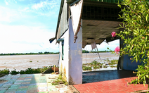 Sạt lở bờ sông Tiền khiến 2 căn nhà sụp xuống sông