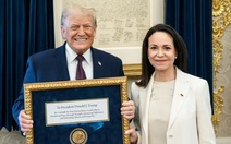 Ông Trump nói 'rất vinh dự' khi được tặng huy chương Nobel Hòa bình 2025