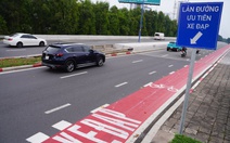 Làn xe đạp trên đường Mai Chí Thọ: 'Ưu tiên' hay 'dành riêng'?