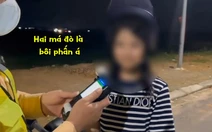 Cô gái vi phạm nồng độ cồn nhưng vẫn chống chế 'má đỏ vì em đánh phấn'