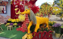 Linh vật ngựa Đồng Tháp chải mascara, tóc duỗi đón xuân Bính Ngọ