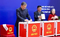 Tổng Bí thư Tô Lâm, các lãnh đạo Đảng, Nhà nước bỏ phiếu bầu đại biểu Quốc hội, HĐND nhiệm kỳ mới