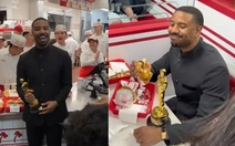 Michael B. Jordan ăn mừng Oscar bằng burger sau khi đánh bại Leonardo DiCaprio