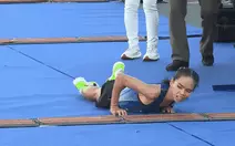 Runner Ngọc Hoa bò về đích ở Giải marathon quốc gia 2026