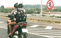 Truy tìm cô gái đi xe máy ngược chiều ở làn 100km/h trên cao tốc