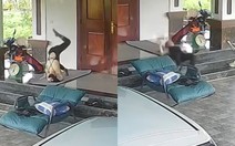 Cô gái té xuống bậc tam cấp khi tập yoga... ngược hướng