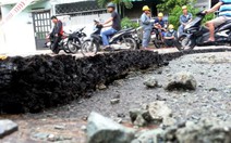 Dân hú vía vì mặt đường phát nổ, bốc khói và nứt toác