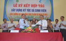 Ký hợp tác xây ký túc xá do ông Phạm Văn Bên tặng