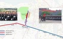 Hướng diễu binh và năm điểm bắn pháo hoa ở Hà Nội
